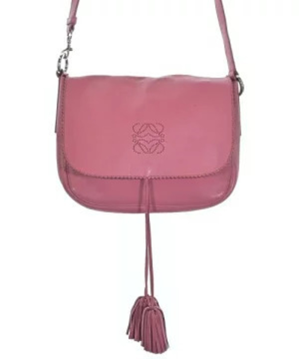 Loewe Anagram tassel Crossbody bag embossed Anagram Pink